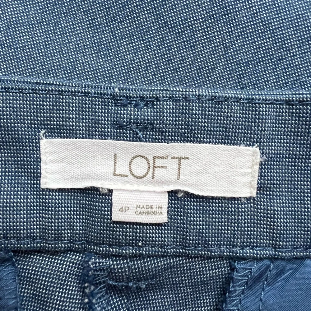 Loft, The Riviera Slim Blue Crop Pants, Size 4P, 1 3/4” Waist Band, Rise 9”. - Picture 5 of 10